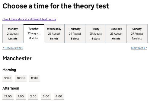 book driving theory test with date best for you